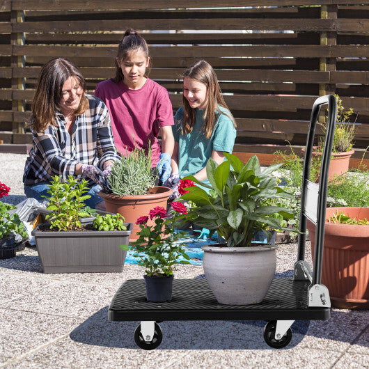 Costway Folding Push Cart Dolly Platform Hand Truck with 360 Swivel Wheels 440LBS Capacity LuxuryLifeWay Online Store