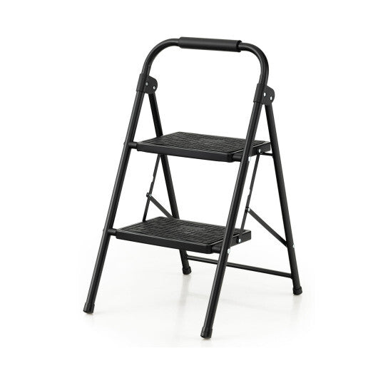 Costway 2 Step Ladder Folding Step Stool 330lbs Capacity with Anti-Slip Pedal & Handle LuxuryLifeWay Online Store