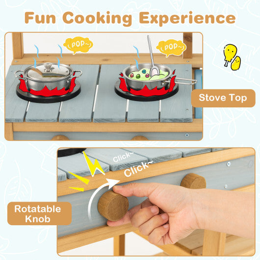 Costway Outdoor Kids Mud Kitchen with Faucet and Water Box LuxuryLifeWay Online Store