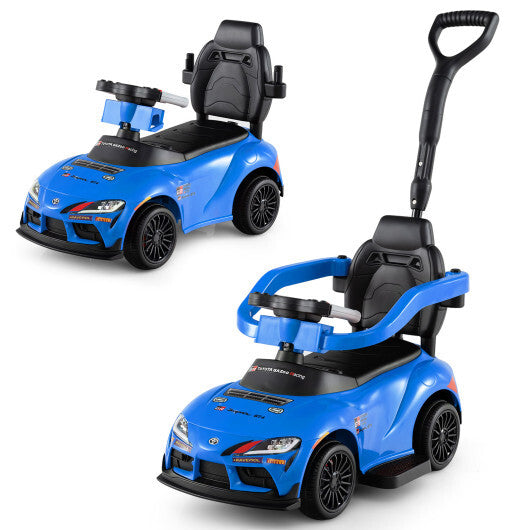 Costway 3-in-1 Toyota Licensed Foot-to-Floor Stroller Sliding Walking Toy-Blue LuxuryLifeWay Online Store