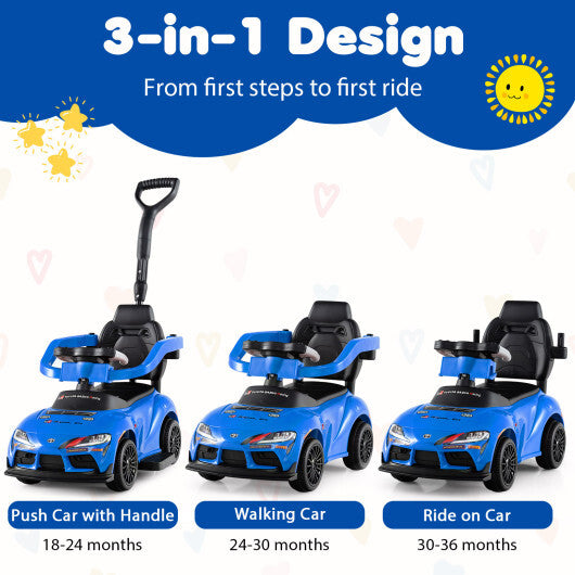 Costway 3-in-1 Toyota Licensed Foot-to-Floor Stroller Sliding Walking Toy-Blue LuxuryLifeWay Online Store