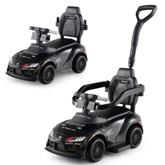 Costway 3-in-1 Toyota Licensed Foot-to-Floor Stroller Sliding Walking Toy-Black LuxuryLifeWay Online Store