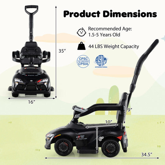 Costway 3-in-1 Toyota Licensed Foot-to-Floor Stroller Sliding Walking Toy-Black LuxuryLifeWay Online Store