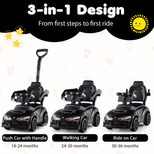 Costway 3-in-1 Toyota Licensed Foot-to-Floor Stroller Sliding Walking Toy-Black LuxuryLifeWay Online Store