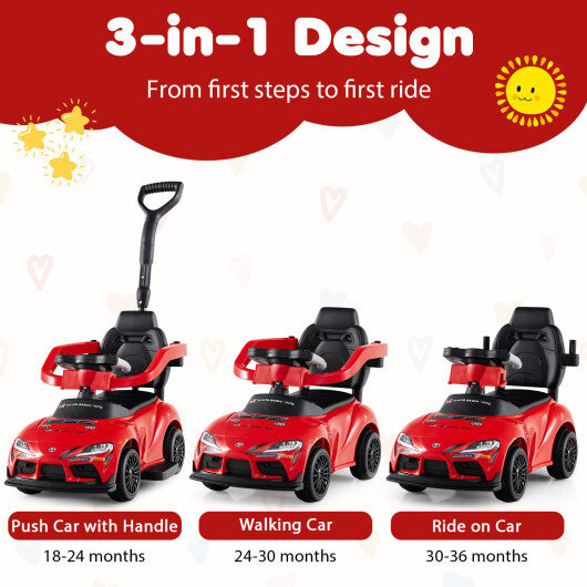 Costway 3-in-1 Toyota Licensed Foot-to-Floor Stroller Sliding Walking Toy-Red LuxuryLifeWay Online Store