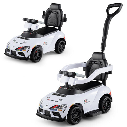 Costway 3-in-1 Toyota Licensed Foot-to-Floor Stroller Sliding Walking Toy-White LuxuryLifeWay Online Store