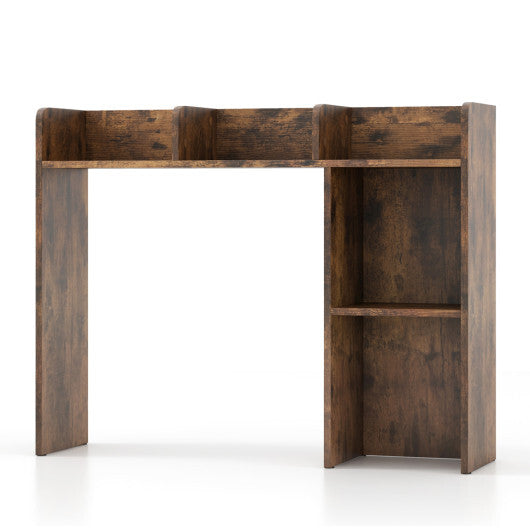 Costway 3-Tier Multipurpose Desk Bookshelf with 4 Shelves-Brown