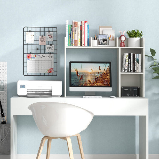 Costway 3-Tier Multipurpose Desk Bookshelf with 4 Shelves-White LuxuryLifeWay Online Store