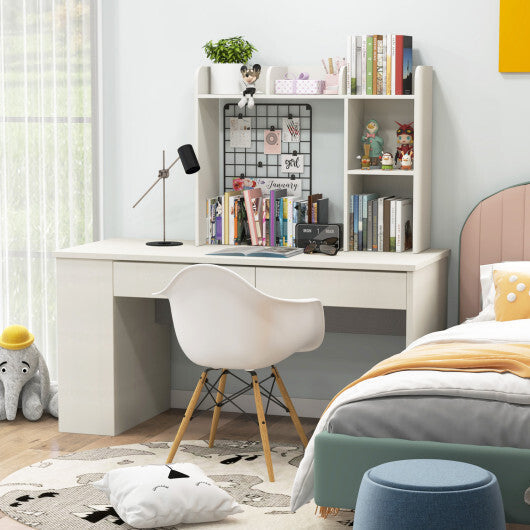 Costway 3-Tier Multipurpose Desk Bookshelf with 4 Shelves-White LuxuryLifeWay Online Store