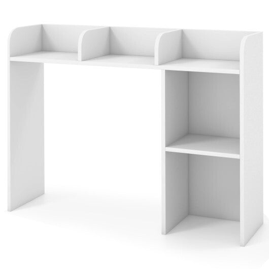 Costway 3-Tier Multipurpose Desk Bookshelf with 4 Shelves-White LuxuryLifeWay Online Store