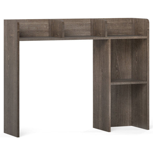 Costway 3-Tier Multipurpose Desk Bookshelf with 4 Shelves-Oak LuxuryLifeWay Online Store