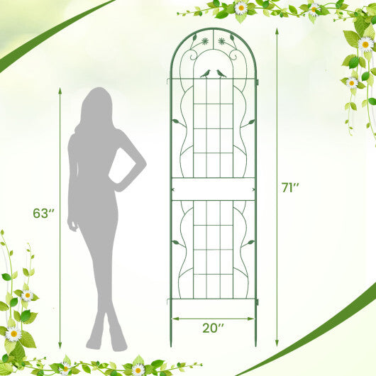Costway 2 Pack Rustproof Metal Garden Trellis 71" x 20" Wire Lattice Panel for Patio Green LuxuryLifeWay Online Store