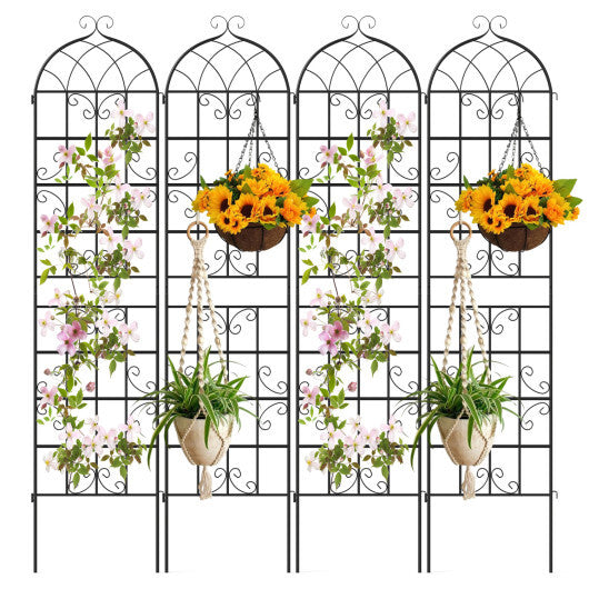 Costway 4 Pack 86" x 20" Metal Garden Trellis  Heavy-Duty Plant Support for Vegetable LuxuryLifeWay Online Store