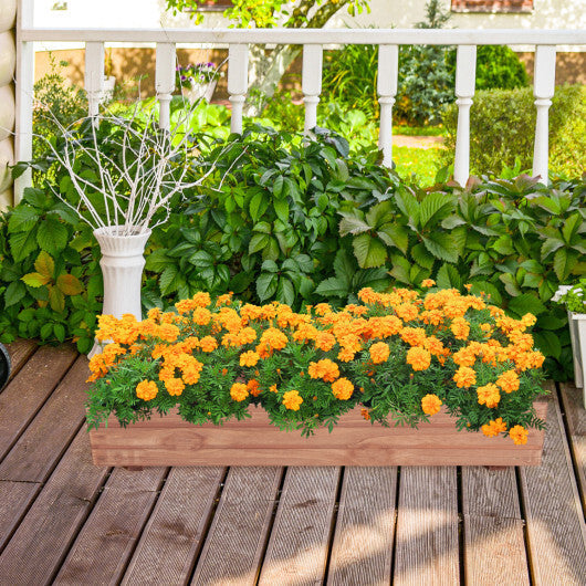 Costway 36 Inch Wooden Flower Planter Box Garden Yard Decorative Window Box Rectangular LuxuryLifeWay Online Store
