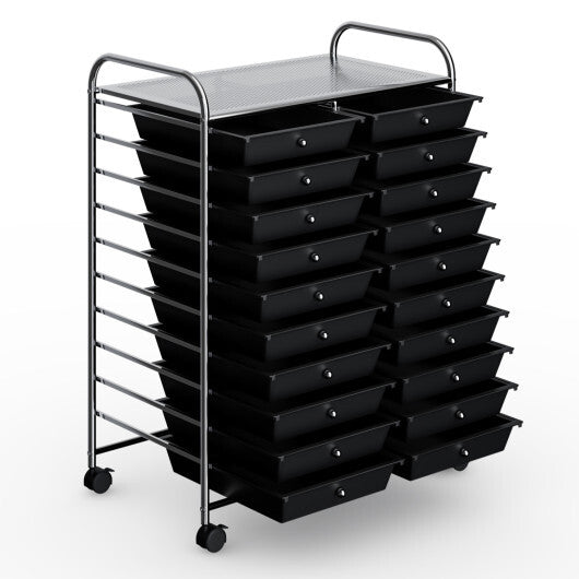Costway 20 Drawers Storage Rolling Cart Studio Organizer-Black LuxuryLifeWay Online Store