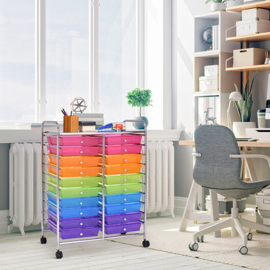 Costway 20 Drawers Storage Rolling Cart Studio Organizer-Multicolor LuxuryLifeWay Online Store