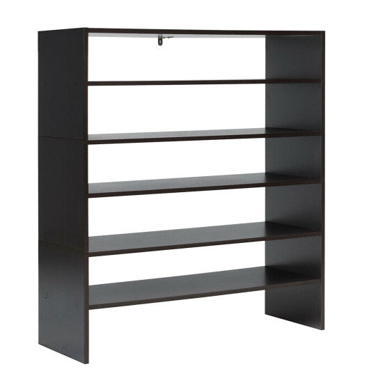 Costway 3 Pieces 31-Inch Stackable Multi-Shape Shoe Rack-Brown LuxuryLifeWay Online Store