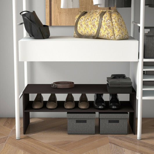 Costway 3 Pieces 31-Inch Stackable Multi-Shape Shoe Rack-Brown LuxuryLifeWay Online Store
