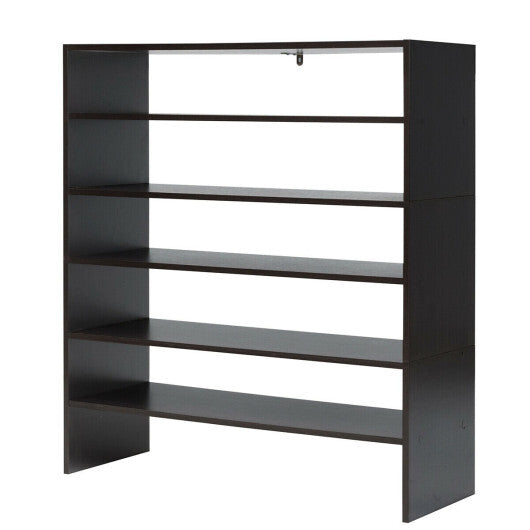 Costway 3 Pieces 31-Inch Stackable Multi-Shape Shoe Rack-Brown LuxuryLifeWay Online Store