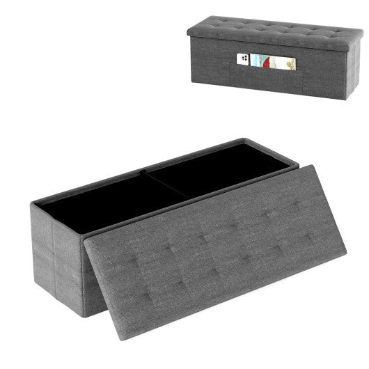 Costway Fabric Folding Storage with Divider Bed End Bench-Dark Gray LuxuryLifeWay Online Store