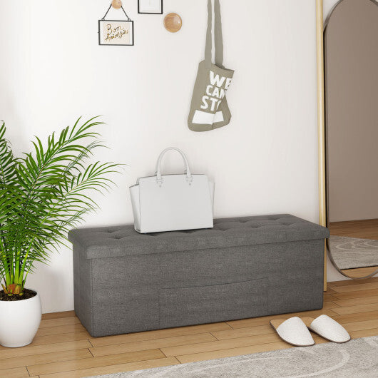 Costway Fabric Folding Storage with Divider Bed End Bench-Dark Gray LuxuryLifeWay Online Store