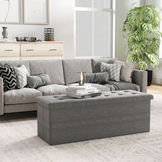 Costway Fabric Folding Storage with Divider Bed End Bench-Dark Gray LuxuryLifeWay Online Store