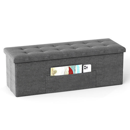 Costway Fabric Folding Storage with Divider Bed End Bench-Dark Gray LuxuryLifeWay Online Store
