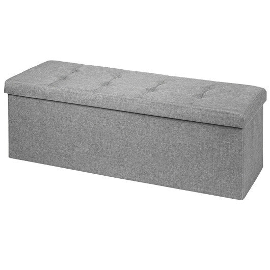 Costway Fabric Folding Storage with Divider Bed End Bench-Light Gray LuxuryLifeWay Online Store