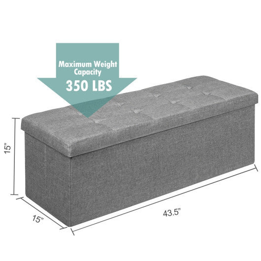 Costway Fabric Folding Storage with Divider Bed End Bench-Light Gray LuxuryLifeWay Online Store