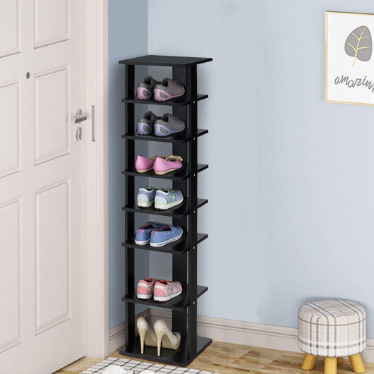 Costway 7-Tier Shoe Rack Practical Free Standing Shelves Storage Shelves-Black LuxuryLifeWay Online Store