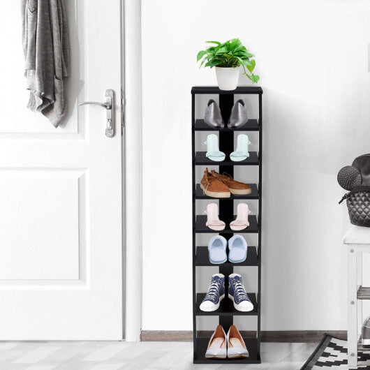 Costway 7-Tier Shoe Rack Practical Free Standing Shelves Storage Shelves-Black LuxuryLifeWay Online Store