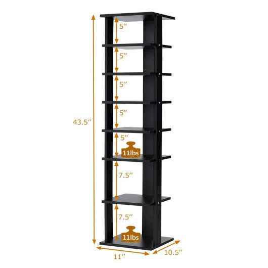 Costway 7-Tier Shoe Rack Practical Free Standing Shelves Storage Shelves-Black LuxuryLifeWay Online Store