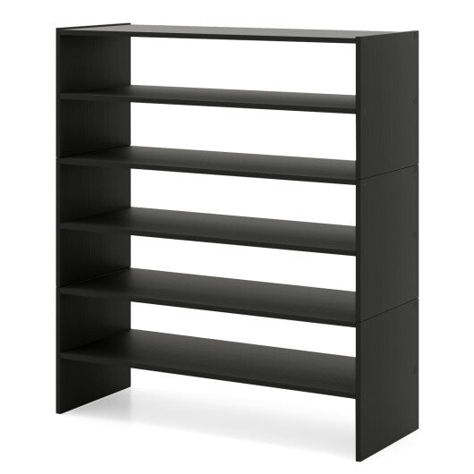 Costway 6-tier Shoe Rack with Anti-tipping Device for Entryway-Black LuxuryLifeWay Online Store
