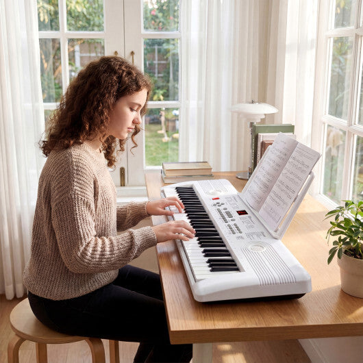 Costway 61 Key Electric Portable Digital Keyboard Piano for Beginner-White
