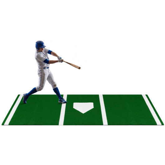 Costway Softball Pitching Mat with Pitching Mound  Anti-Fade Turf & Anti-Slip Foam Backing Green LuxuryLifeWay Online Store