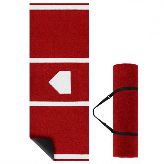 Costway Softball Pitching Mat with Pitching Mound  Anti-Fade Turf & Anti-Slip Foam Backing Red LuxuryLifeWay Online Store