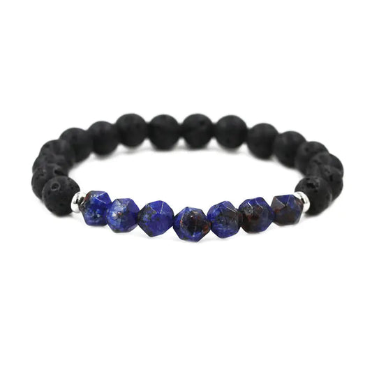 Diamond Cut Tiger Eye Agate Bead Bracelet