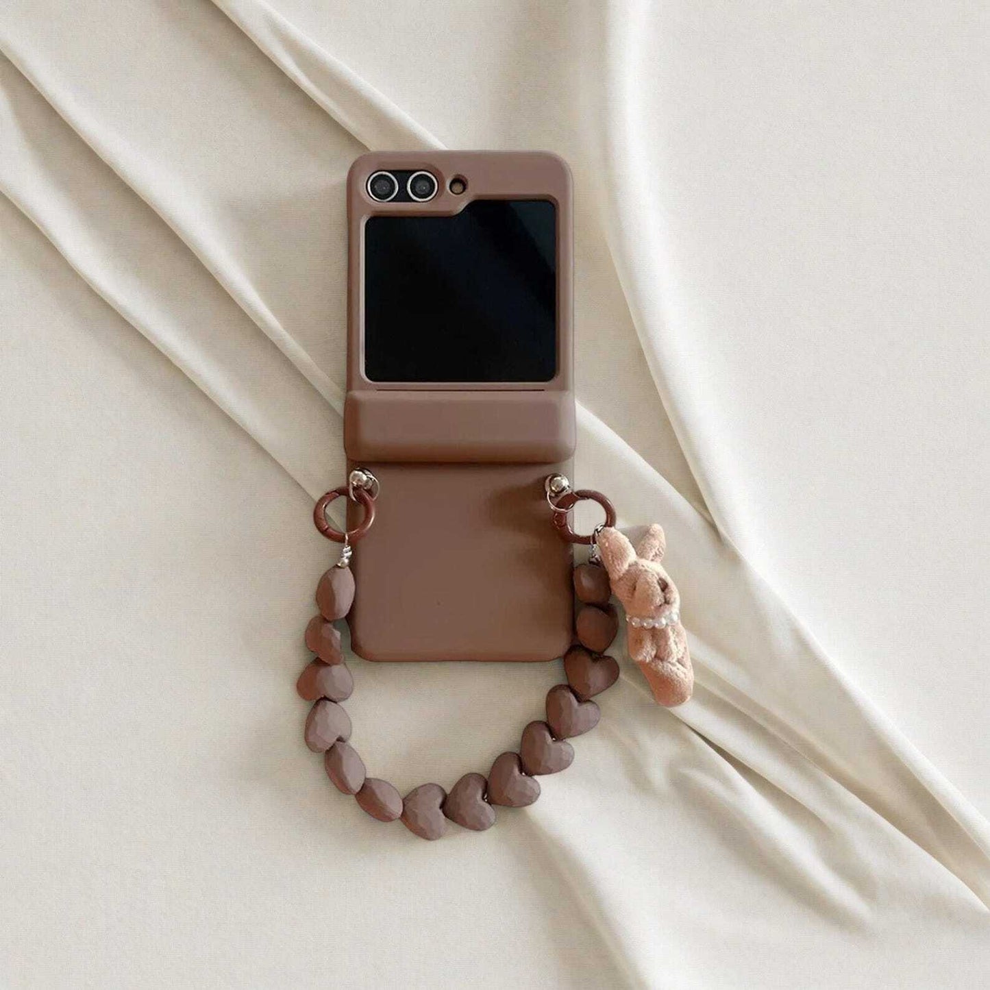 Rabbit Bracelet Phone Case for Samsung Galaxy Z Flip 3/4/5/6 - Matte Shockproof Back Cover with Card Slot and Cute Design LuxuryLifeWay Online Store