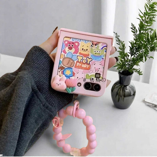 Cute Rabbit Bracelet Hinge Case for Samsung Galaxy Z Flip 3 4 5 6 - Stylish Protective Cover with Secure Chain Grip for Zflip5 Zflip6 LuxuryLifeWay Online Store