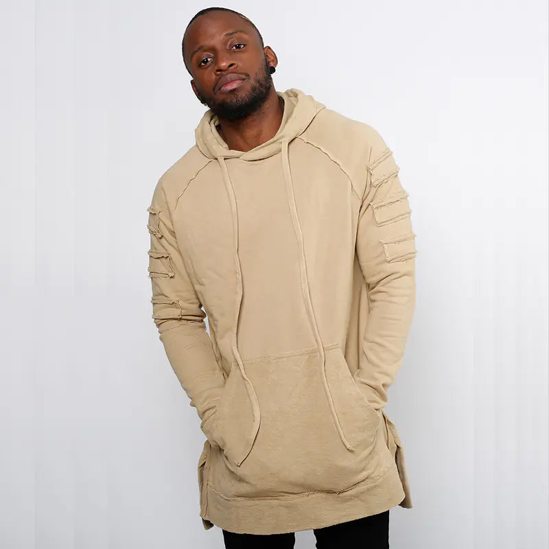 Long Hoodie, Hip Hop Hoodie, Outerwear Sweatshirt