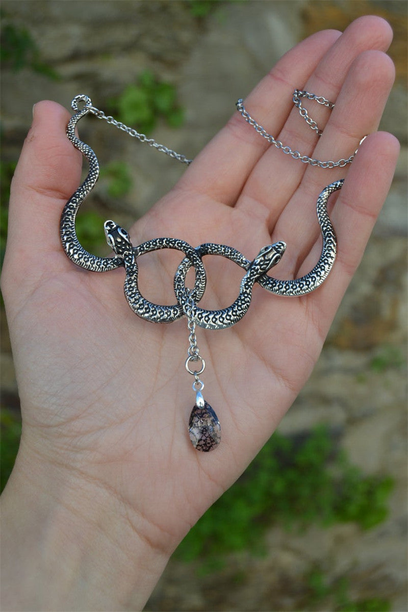 Snake Necklace with Crystal Pi-Mart