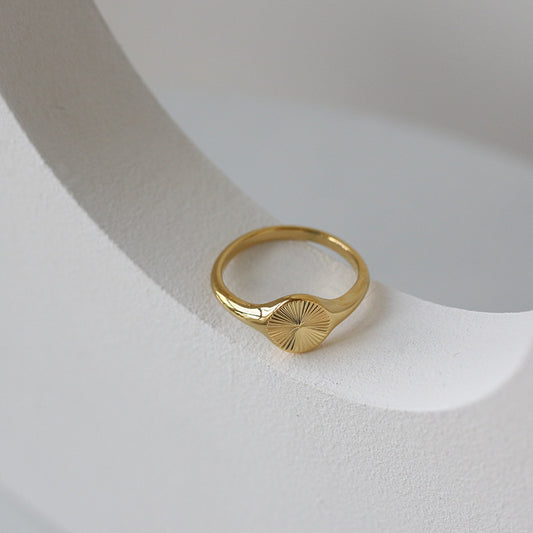 Minimalist Dainty Rays Circle Index Ring Pi-Mart