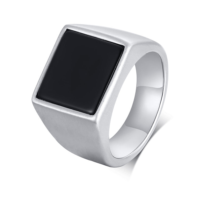 Stainless Steel Square Signet Ring