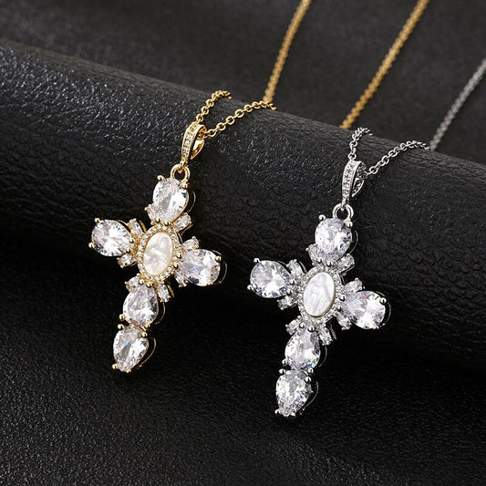 Cross Crystal Necklace Pi-Mart