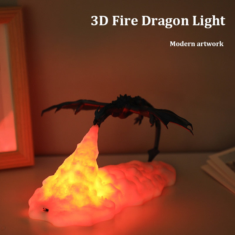 3D Printed Dragon LED Lamp