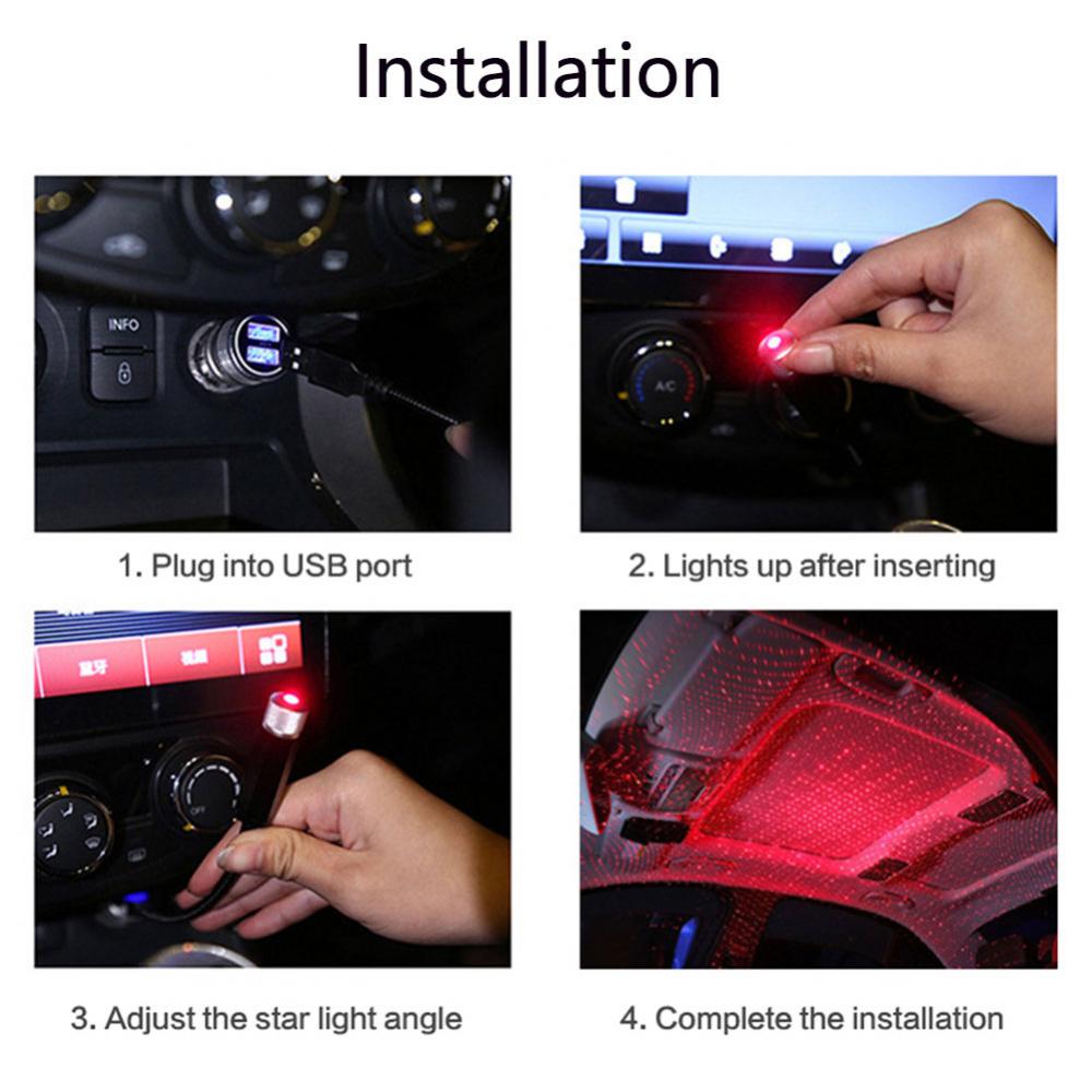 Mini LED Car Night Light Roof Projector