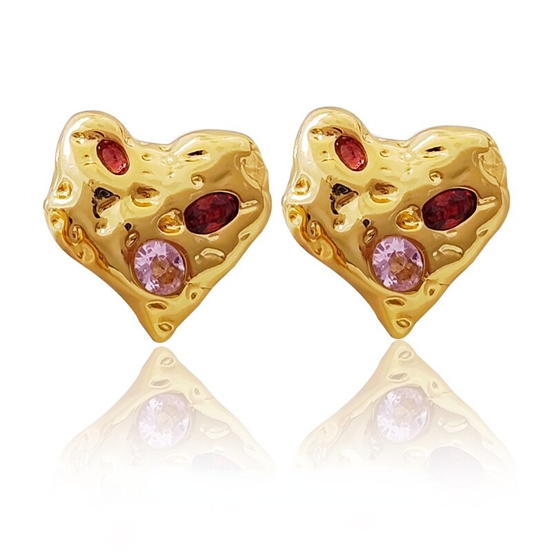 Irregular Heart Stud Earrings