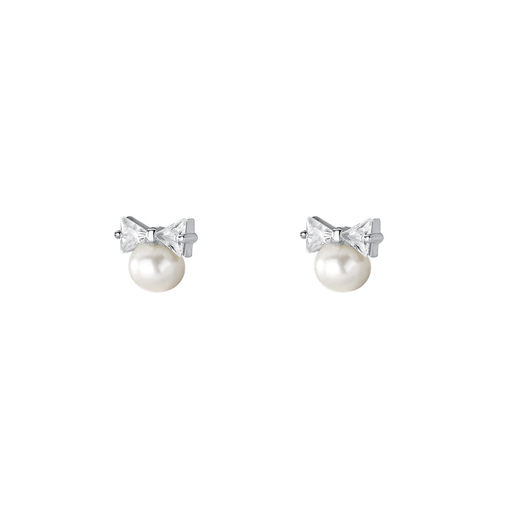 Pearl Bow Sweet Stud Earrings Pi-Mart