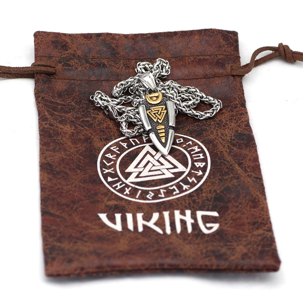 Spear Valknut Gungnir Viking Necklace