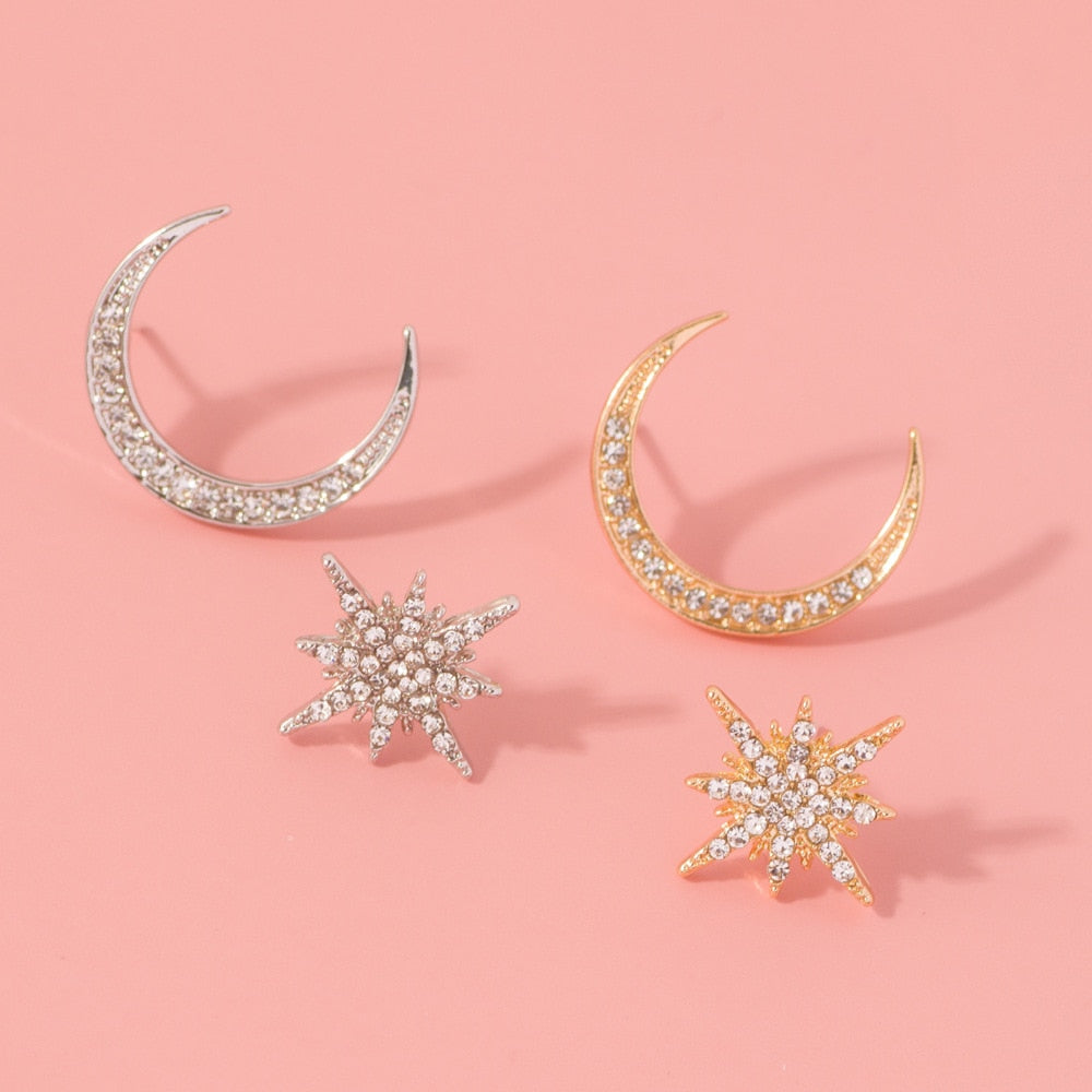Star and Moon Drop Earrings Pi-Mart